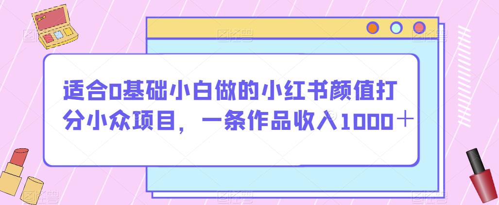 适合0基础小白做的小红书颜值打分小众项目，一条作品收入1000＋【揭秘】-杨大侠副业网