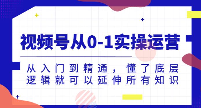 视频号从0-1实操运营，从入门到精通，懂了底层逻辑就可以延伸所有知识-杨大侠副业网