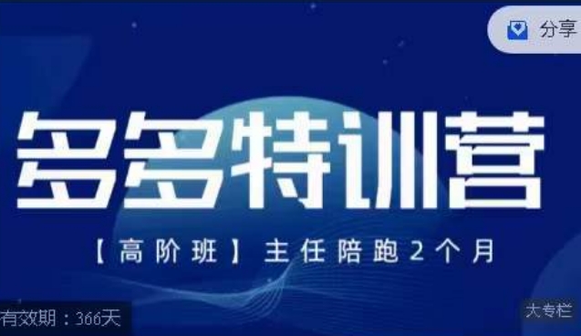 纪主任·多多特训营高阶班【9月13日更新】，拼多多最新玩法技巧落地实操-杨大侠副业网