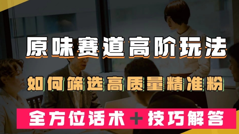 短视频原味赛道高阶玩法，如何筛选高质量精准粉？全方位话术＋技巧解答【揭秘】-杨大侠副业网