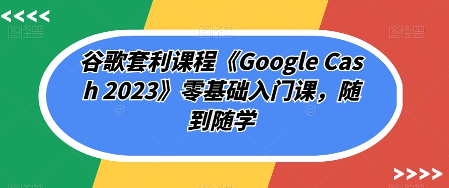 谷歌套利课程《Google Cash 2023》零基础入门课，随到随学-杨大侠副业网