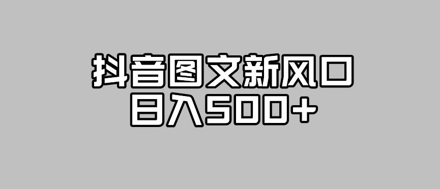 抖音图文最新风口，流量扶持非常高，日入500+【揭秘】-杨大侠副业网