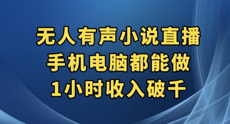 抖音无人有声小说直播，手机电脑都能做，1小时收入破千【揭秘】-杨大侠副业网