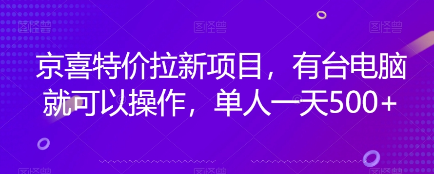 京喜特价拉新新玩法，有台电脑就可以操作，单人一天500+【揭秘】-杨大侠副业网