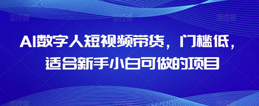 AI数字人短视频带货，门槛低，适合新手小白可做的项目-杨大侠副业网