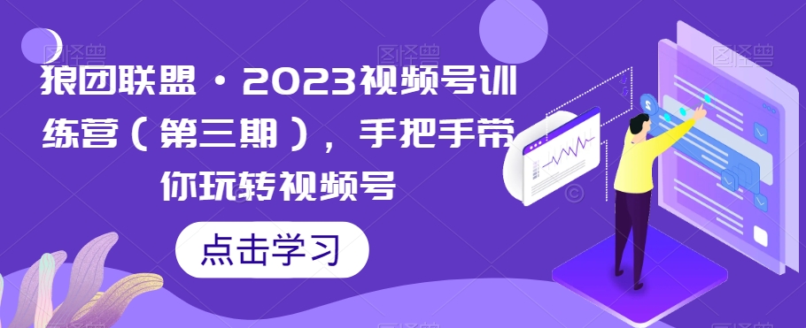 狼团联盟·2023视频号训练营（第三期），手把手带你玩转视频号-杨大侠副业网