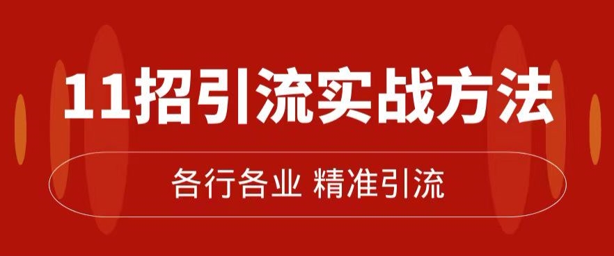 精准引流术：11招引流实战方法，让你私域流量加到爆（11节课完整)-杨大侠副业网