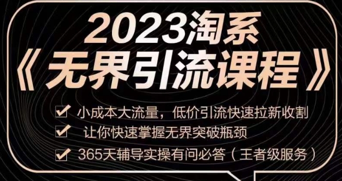 2023淘系无界引流实操课程，​小成本大流量，低价引流快速拉新收割，让你快速掌握无界突破瓶颈-杨大侠副业网