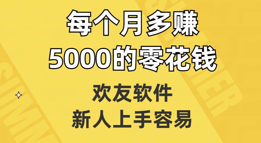 欢友软件，新人上手容易，每个月多赚5000的零花钱【揭秘】-杨大侠副业网