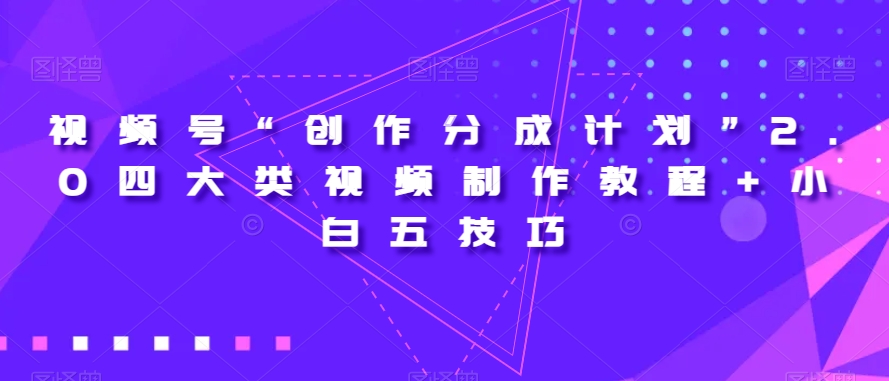 视频号“创作分成计划”2.0四大类视频制作教程+小白五技巧【揭秘】-杨大侠副业网