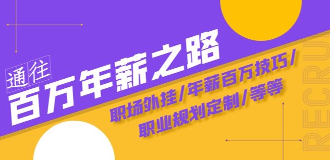 通往百万年薪之路·陪跑训练营：职场外挂/年薪百万技巧/职业规划定制/等等-杨大侠副业网