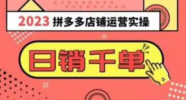 2023拼多多运营实操，每天30分钟日销1000＋，爆款选品技巧大全（10节课）-杨大侠副业网