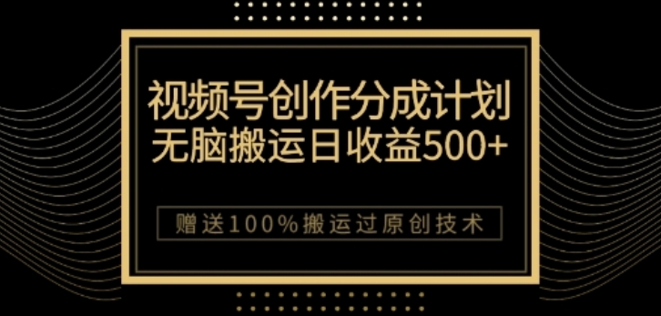 视频号分成计划与私域双重变现，纯搬运无技术，日入3~5位数【揭秘】-杨大侠副业网