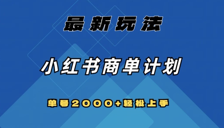 全网首发，小红书商单计划最新玩法，单号2000+可扩大可复制【揭秘】-杨大侠副业网