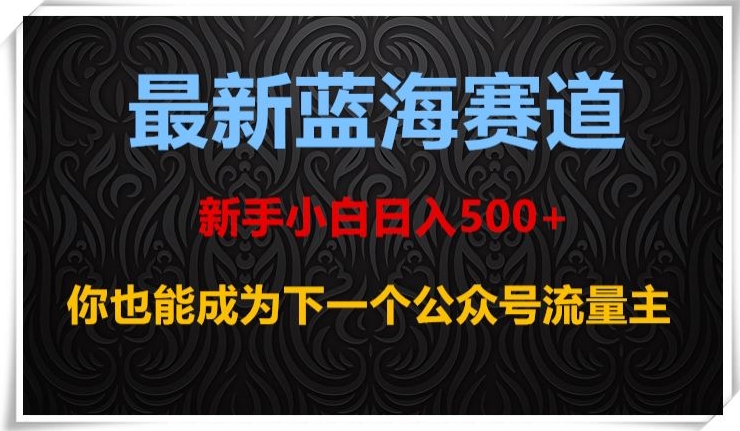 最新蓝海赛道，新手小白日入500+，你也能成为下一个公众号流量主【揭秘】-杨大侠副业网