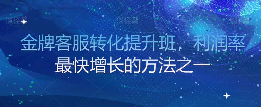 金牌客服转化提升班，利润率最快增长的方法之一-杨大侠副业网