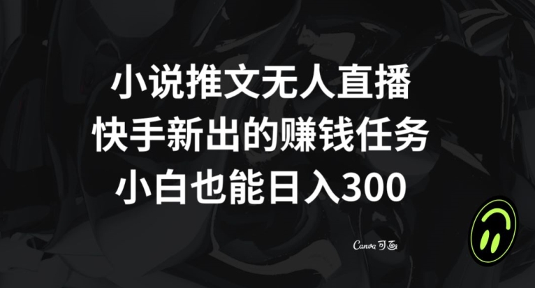 小说推文无人直播，快手新出的赚钱任务，小白也能日入300+【揭秘】-杨大侠副业网