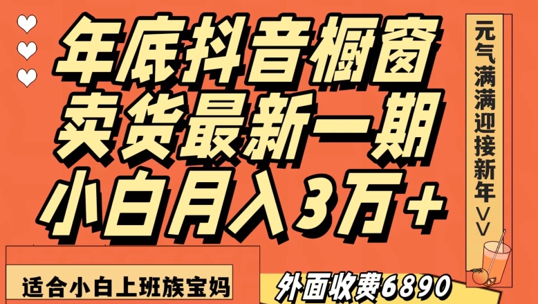 外面收费6890元年底抖音橱窗卖货最新一期，小白月入3万，适合小白上班族宝妈【揭秘】-杨大侠副业网