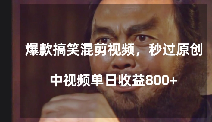 爆款搞笑混剪视频，百分百过原创，单日中视频播放收益800+【揭秘】-杨大侠副业网