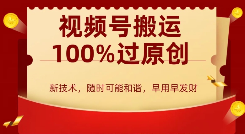 外边收费599创作者分成计划，视频号搬运100%过原创，新技术，适合零基础小白，月入两万+【揭秘】-杨大侠副业网