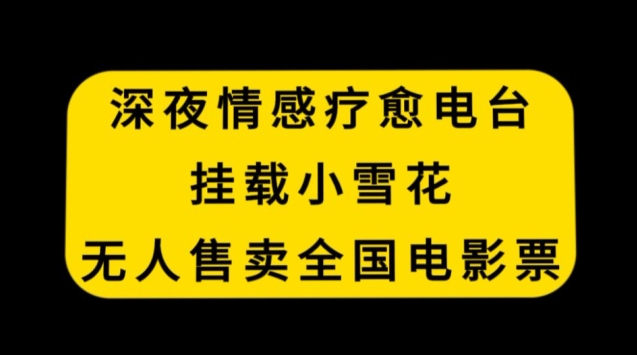 深夜情感疗愈电台，挂载小雪花，无人售卖全国电影票【揭秘】-杨大侠副业网