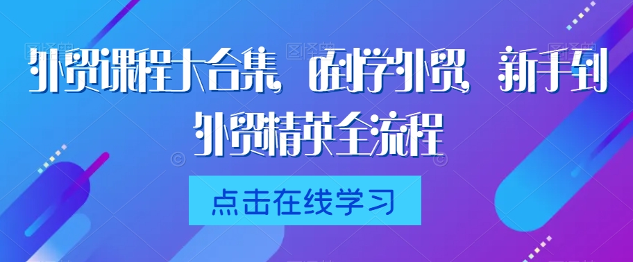 外贸课程大合集，0到1学外贸，新手到外贸精英全流程-杨大侠副业网