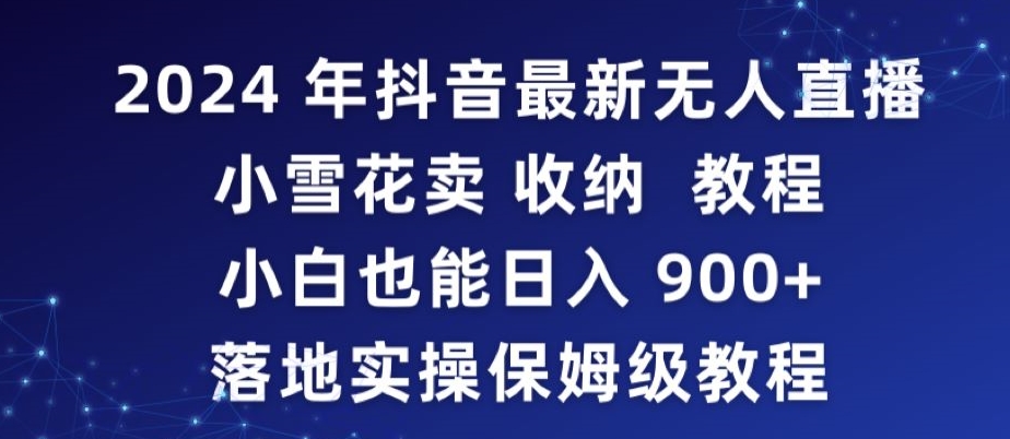 2024年抖音最新无人直播小雪花卖收纳教程，小白也能日入900+落地实操保姆级教程【揭秘】-杨大侠副业网