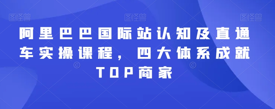 阿里巴巴国际站认知及直通车实操课程，四大体系成就TOP商家-杨大侠副业网